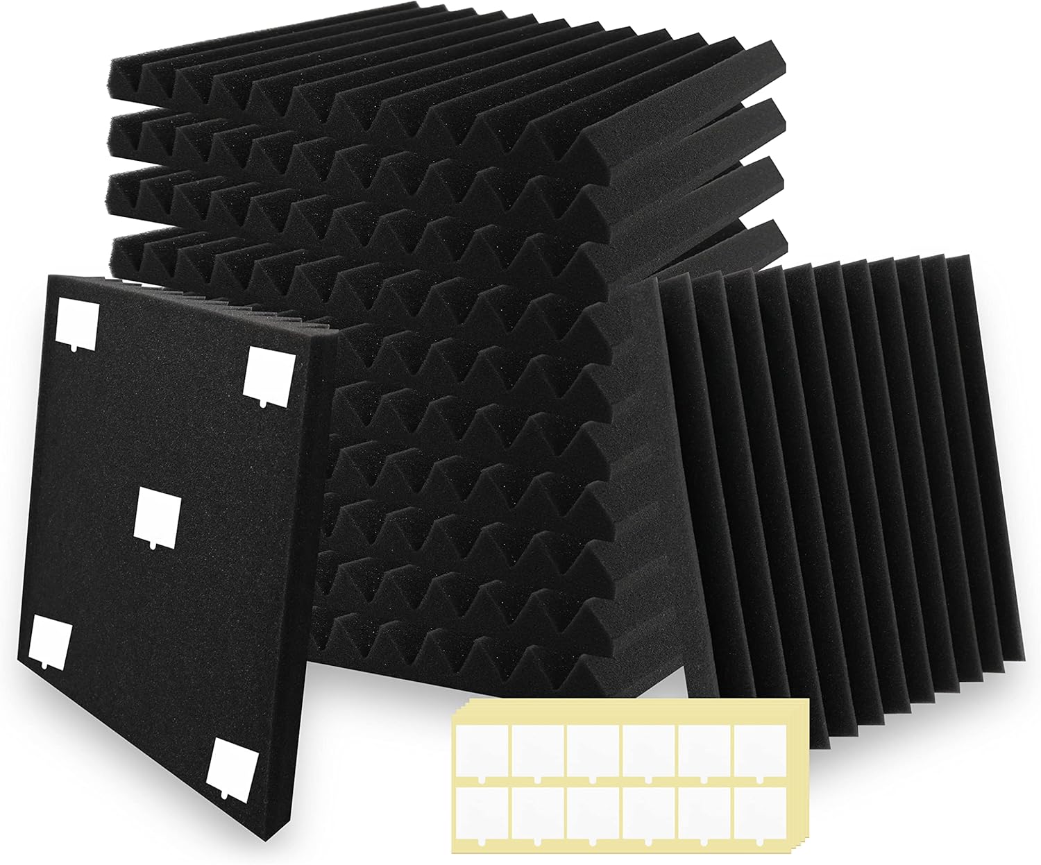 SK Studio 12 Stück Akustikschaumstoff Schallabsorber, Feuerfest Schalldämmung Platten Dämmung ...